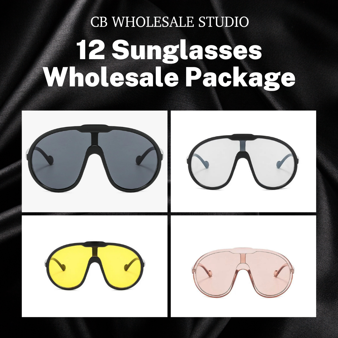 Wholesale Womens Assorted Fashion Sunglasses Dozen with 12 Microfiber Soft  Pouches