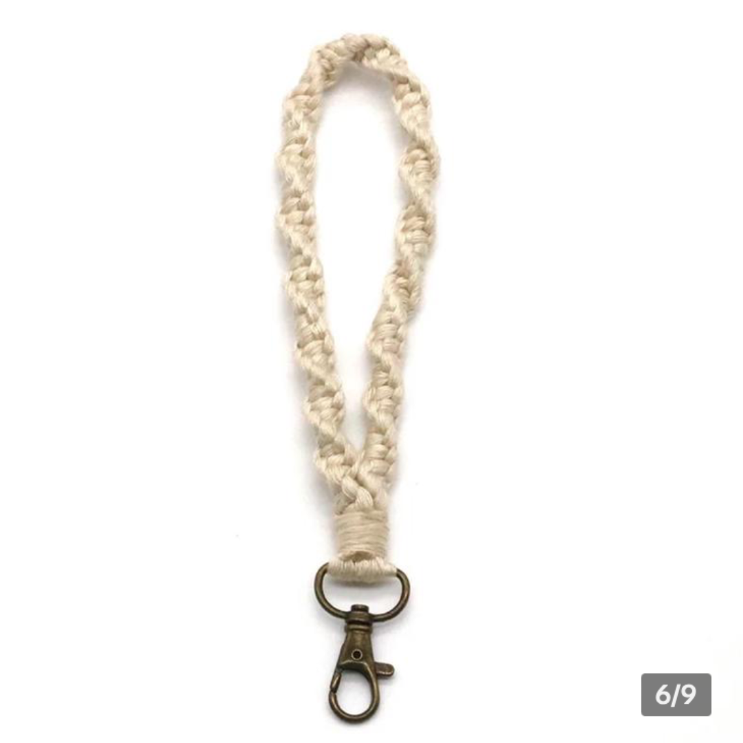 Soft Macrame Keychain Boho Wristlet
