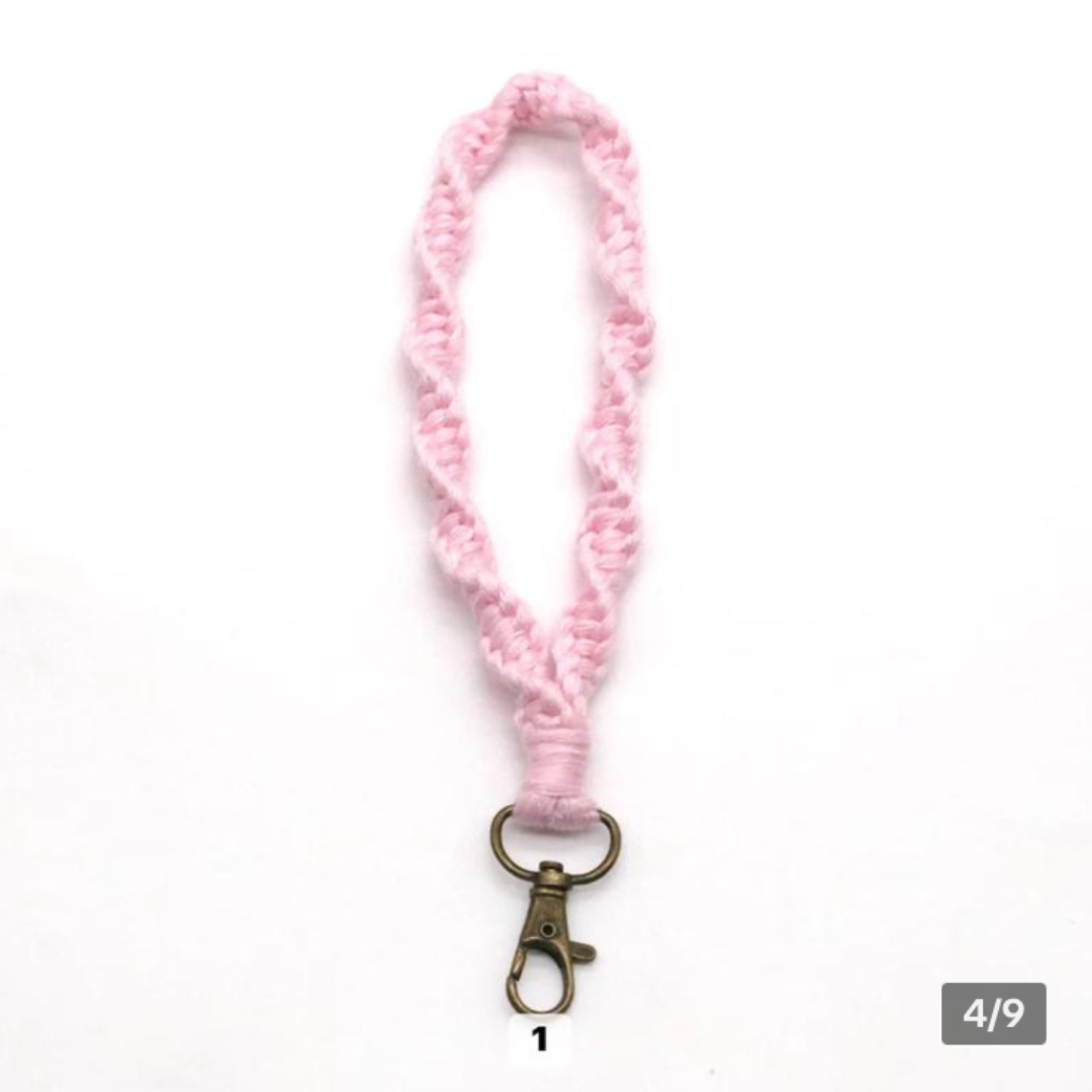 Soft Macrame Keychain Boho Wristlet