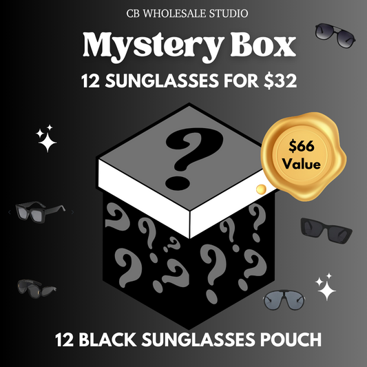 12 Sunglasses Mystery Box with Pouches