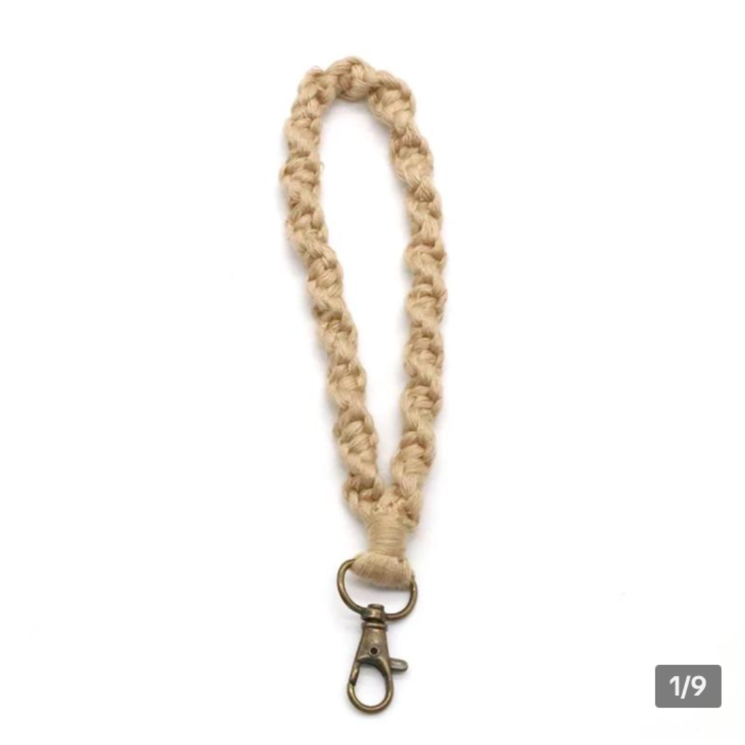 Soft Macrame Keychain Boho Wristlet