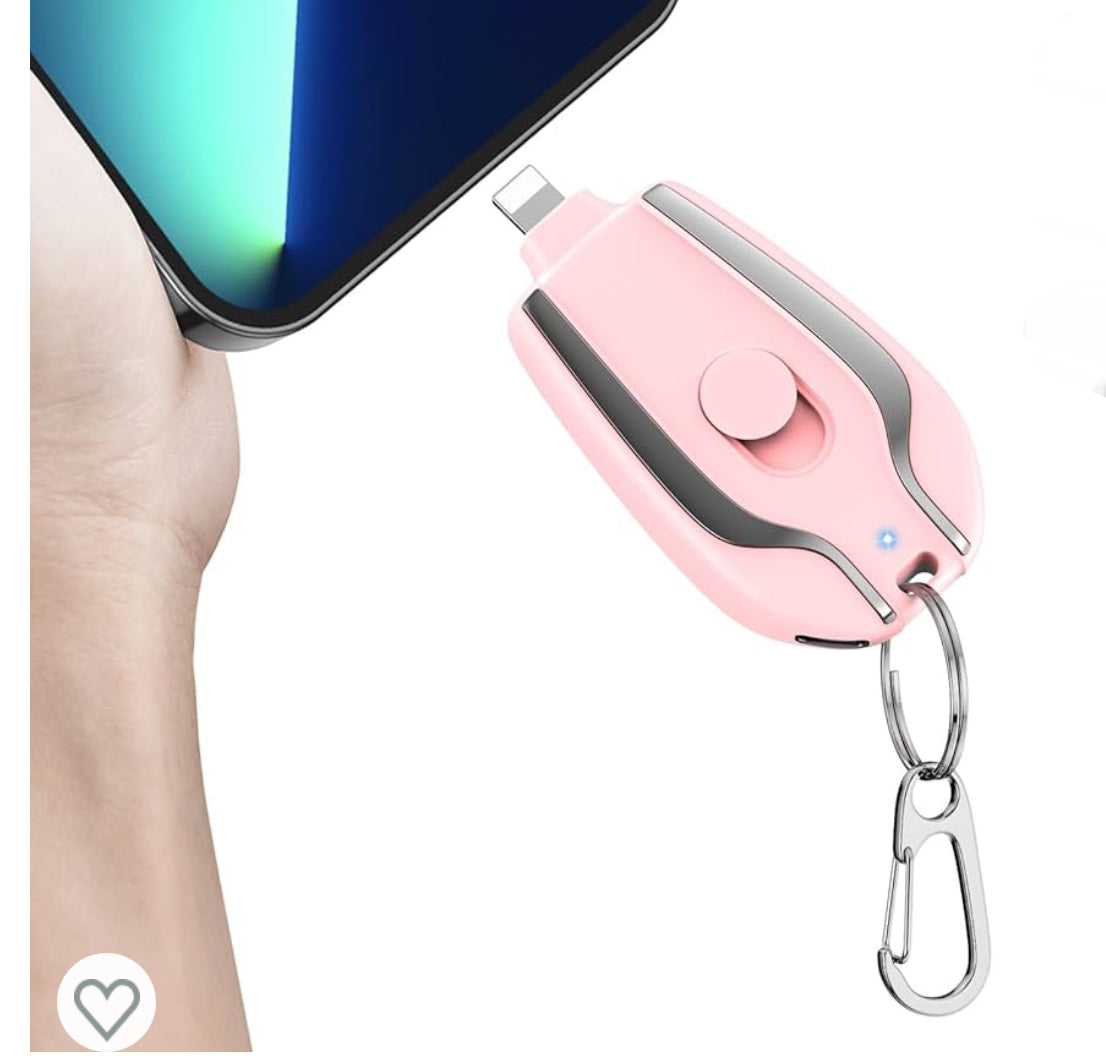Mini Emergency Power Pod, 100% Full Capacity Keychain Portable Charger for iPhone